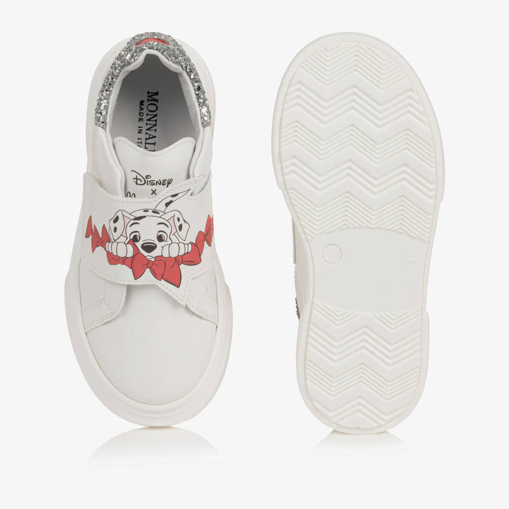 Monnalisa-Girls White 101 Dalmatians Velcro Trainers | Childrensalon
