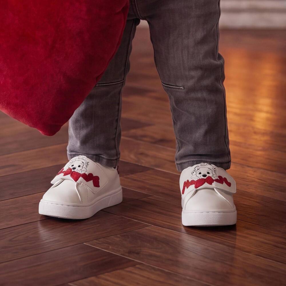 Monnalisa-Girls White 101 Dalmatians Velcro Trainers | Childrensalon