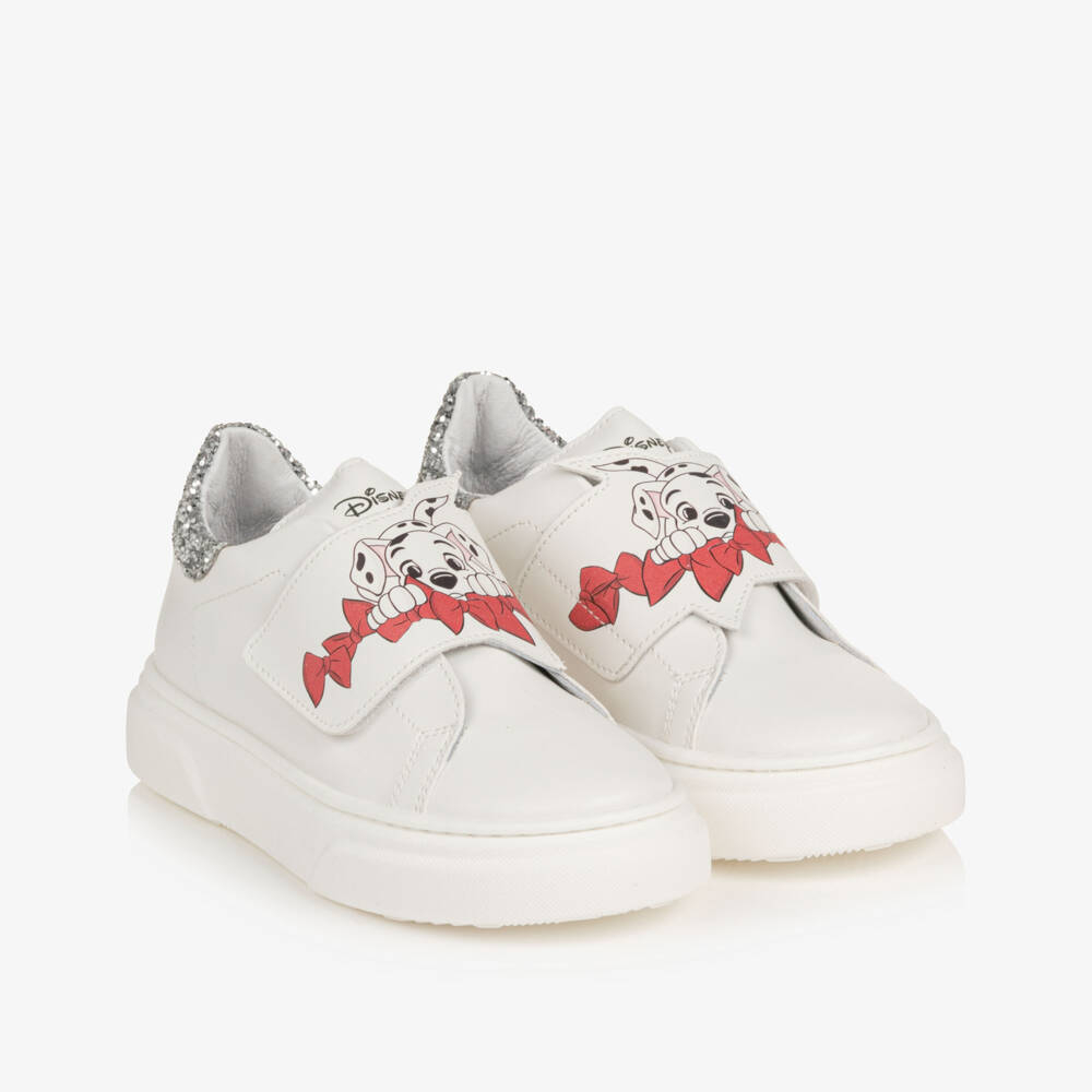 Monnalisa-Girls White 101 Dalmatians Velcro Trainers | Childrensalon