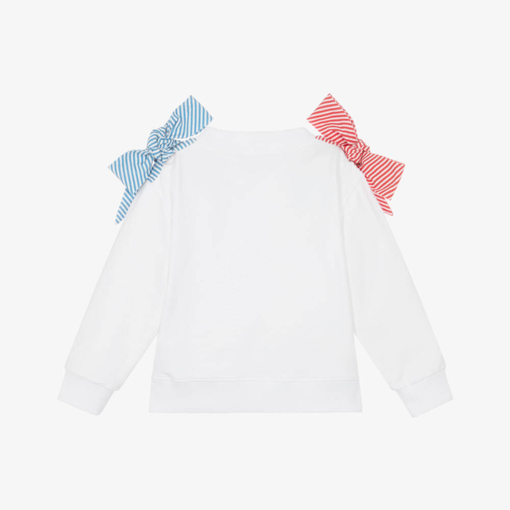 Monnalisa-Girls White Cotton Hello Kitty Sweatshirt | Childrensalon