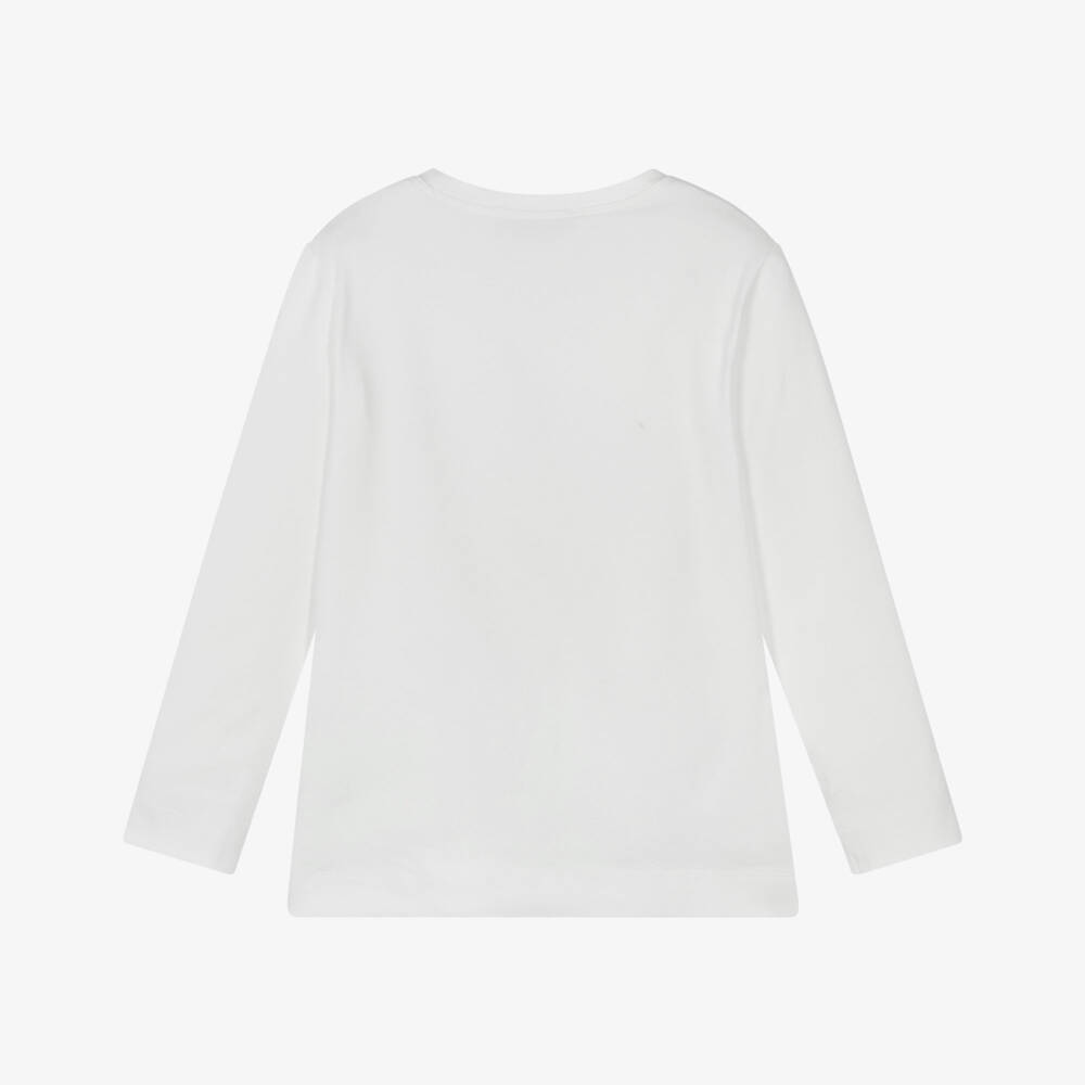 Monnalisa-Girls White Cotton Jersey Minnie Mouse Top | Childrensalon