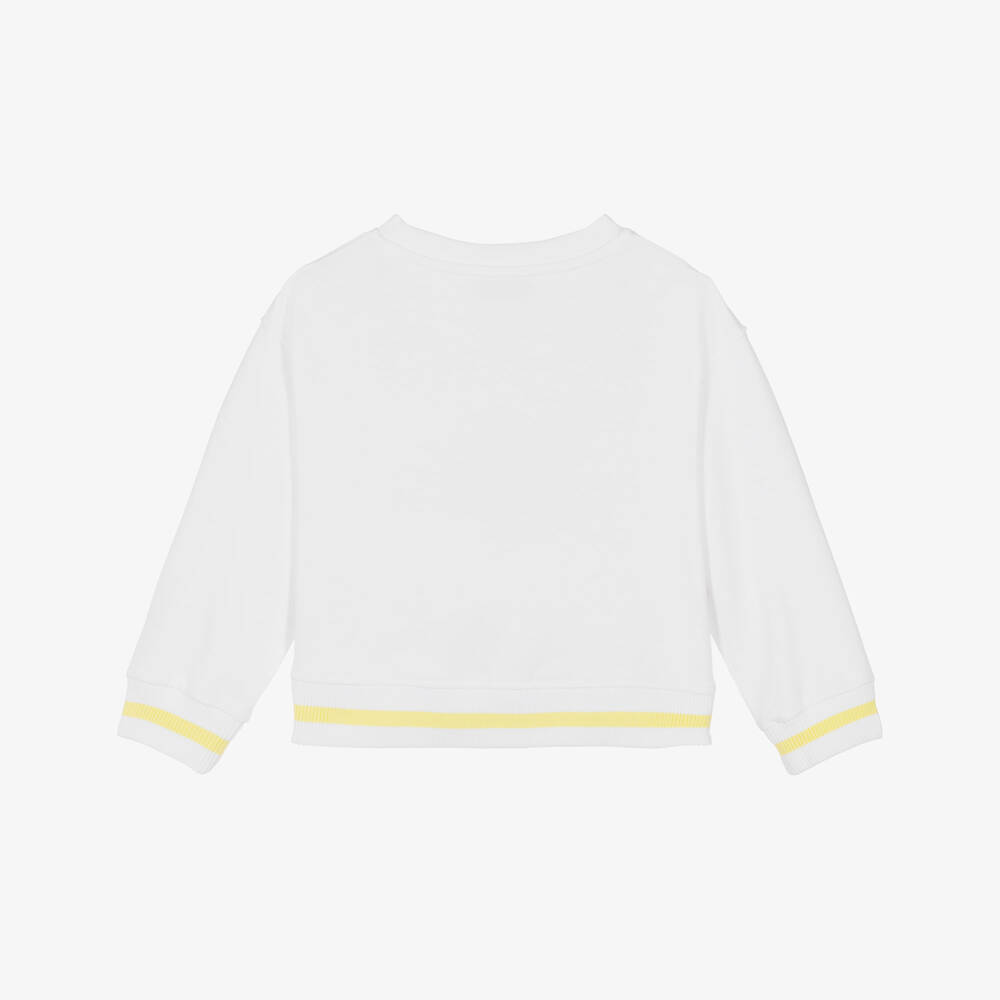 Monnalisa-Girls White Cotton Tinkerbell Sweatshirt | Childrensalon