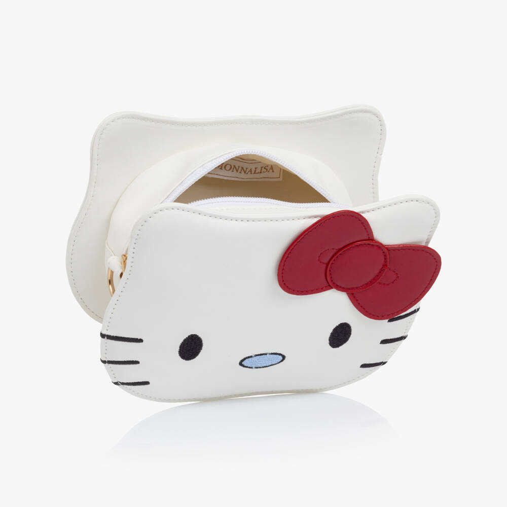 Monnalisa-Girls White Hello Kitty Shoulder Bag (20cm) | Childrensalon
