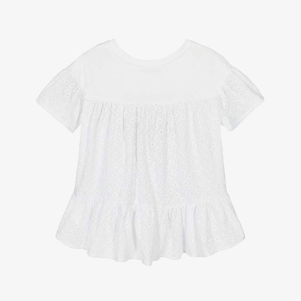 Monnalisa Girls Broderie Anglaise Shorts in Yellow