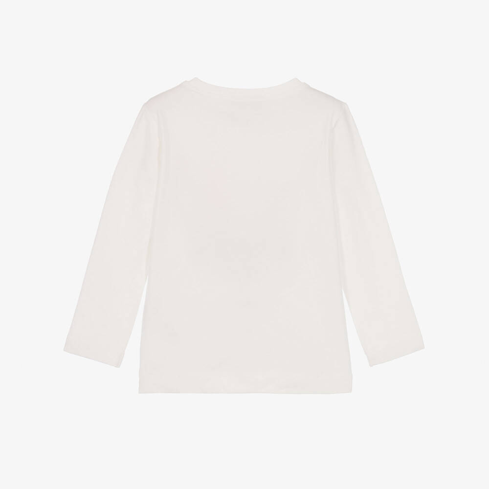 Monnalisa-Girls White Jessie & Bullseye Cotton Top | Childrensalon