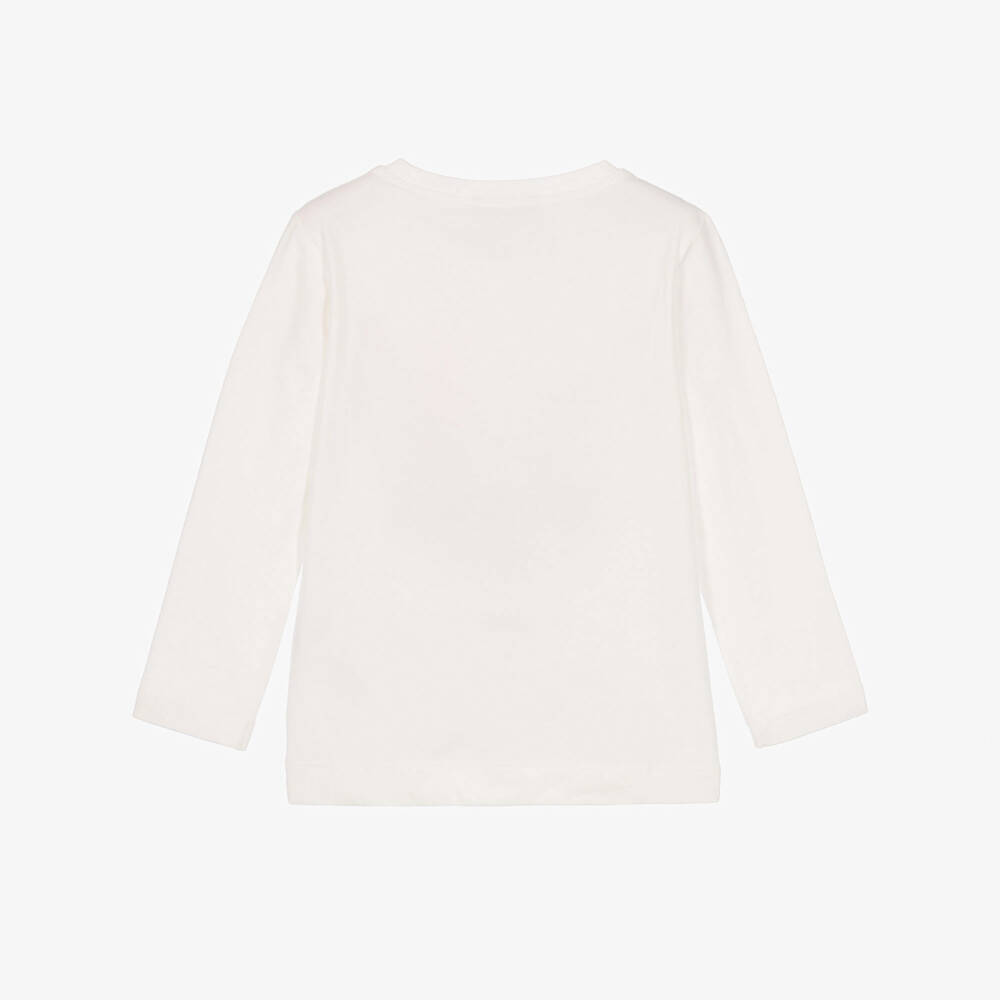 Monnalisa-Girls White Jessie & Bullseye Cotton Top | Childrensalon