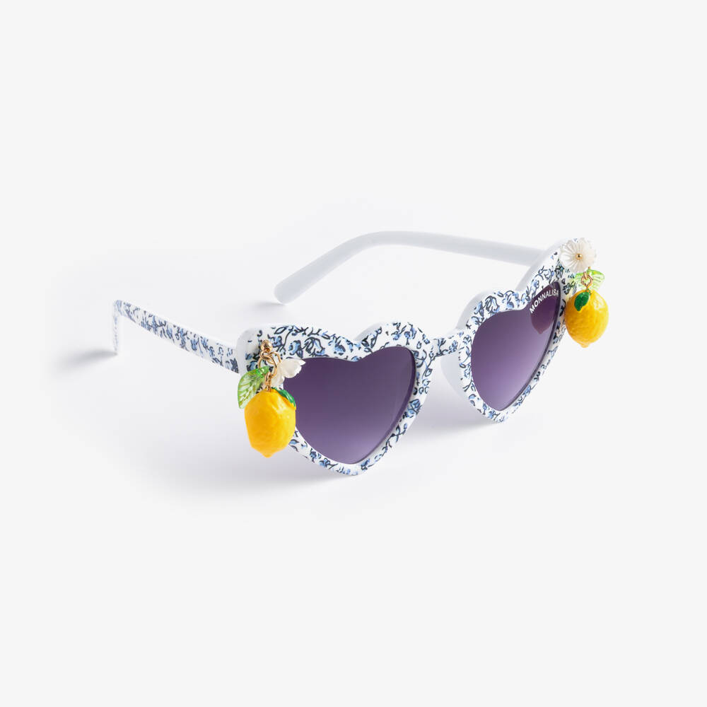 Monnalisa-Girls White Lemon Detail Sunglasses (UV400) | Childrensalon
