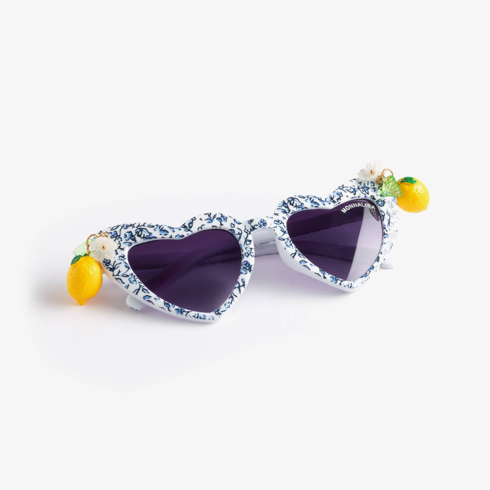 Monnalisa-Girls White Lemon Detail Sunglasses (UV400) | Childrensalon
