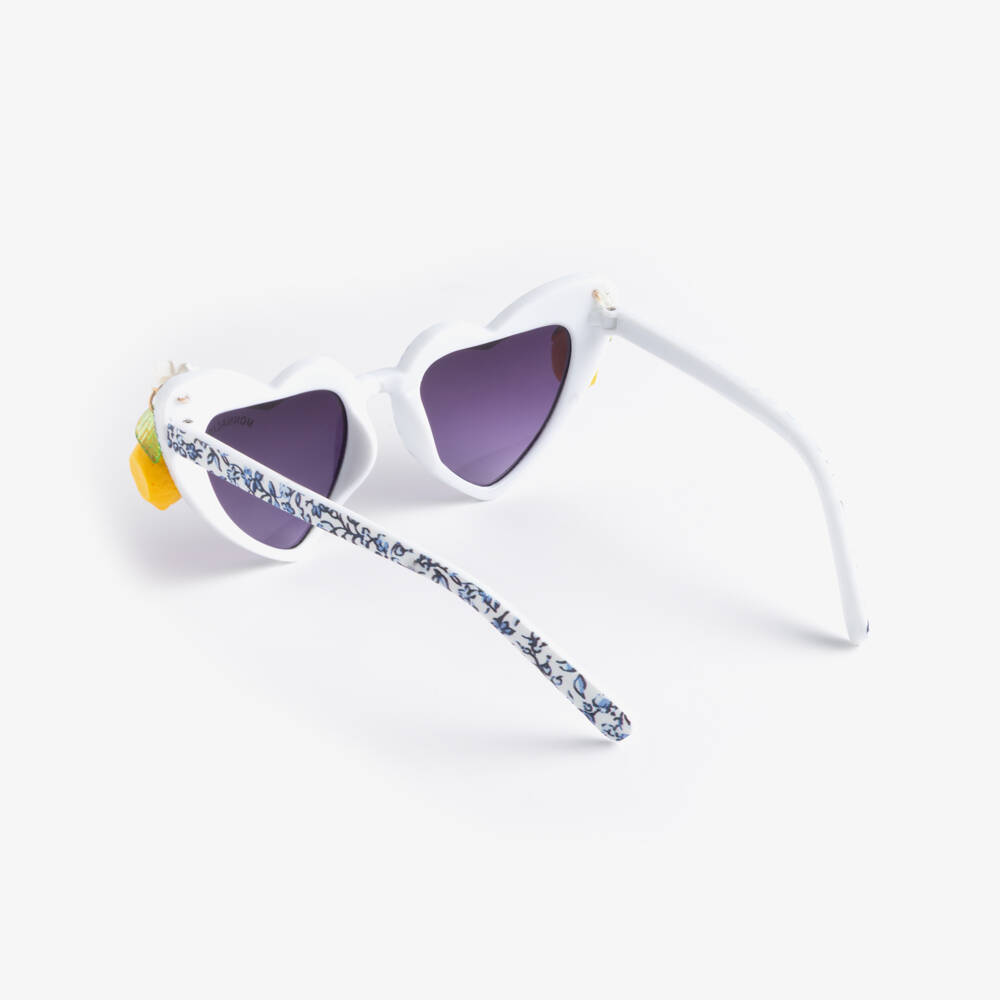 Monnalisa-Girls White Lemon Detail Sunglasses (UV400) | Childrensalon