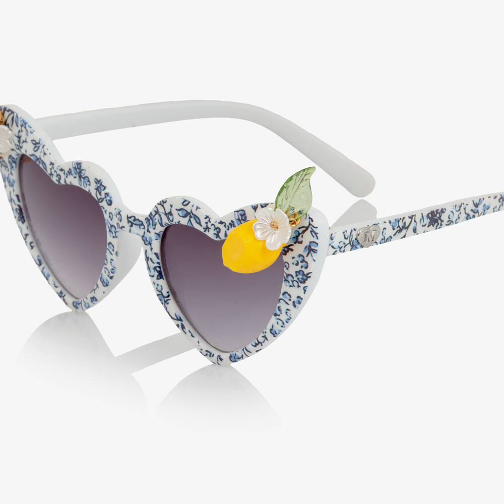 Monnalisa-Girls White Lemon Detail Sunglasses (UV400) | Childrensalon