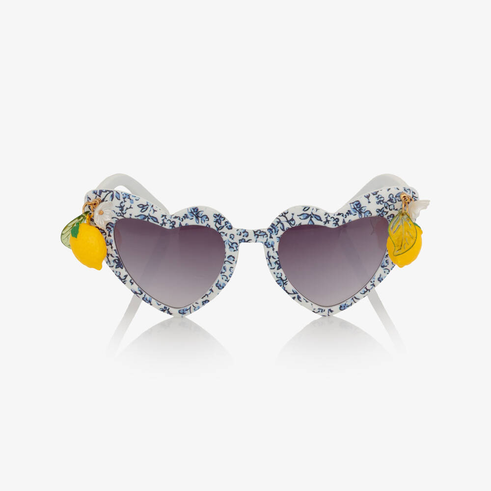 Monnalisa-Girls White Lemon Detail Sunglasses (UV400) | Childrensalon