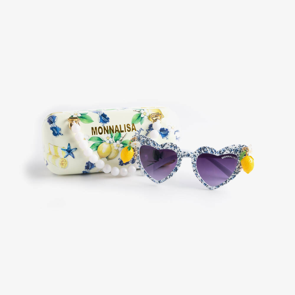 Monnalisa-Girls White Lemon Detail Sunglasses (UV400) | Childrensalon