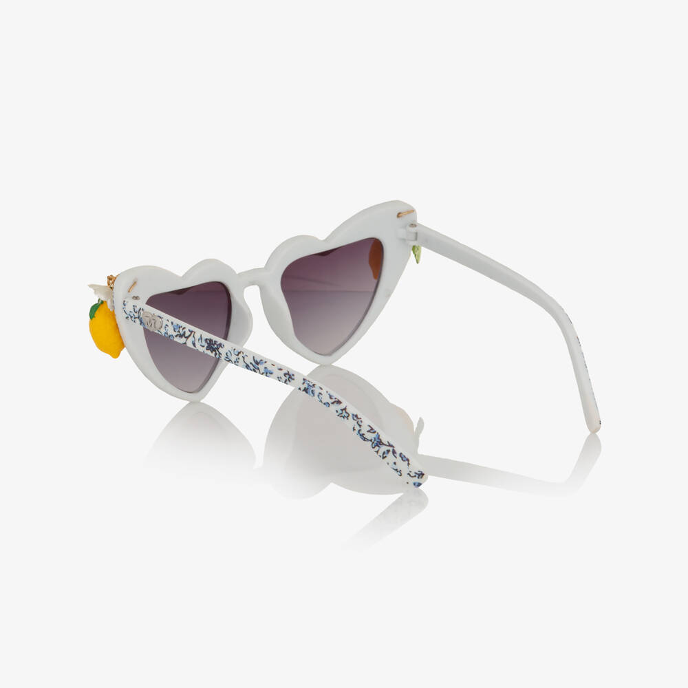 Monnalisa-Girls White Lemon Detail Sunglasses (UV400) | Childrensalon