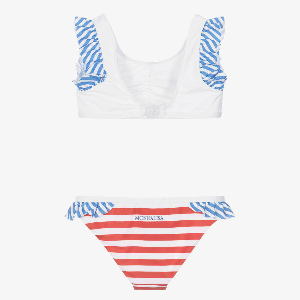 Monnalisa-Бикини белое в полоску Hello Kitty для девочек | Childrensalon