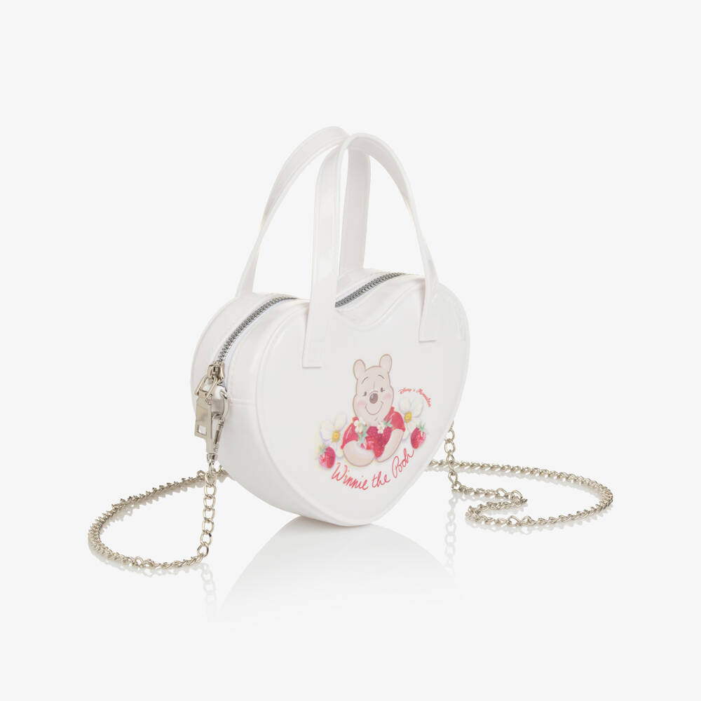 Monnalisa-Girls White Winnie The Pooh Handbag (17cm) | Childrensalon