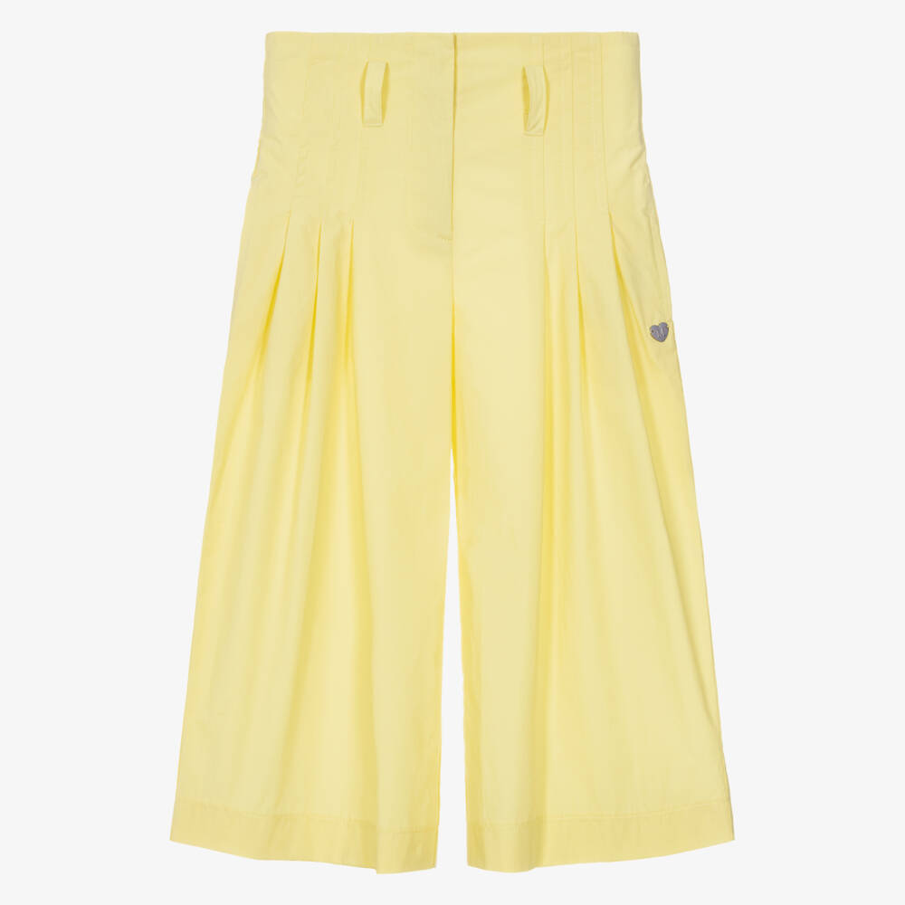 Monnalisa-Желтые хлопковые кюлоты для девочек | Childrensalon