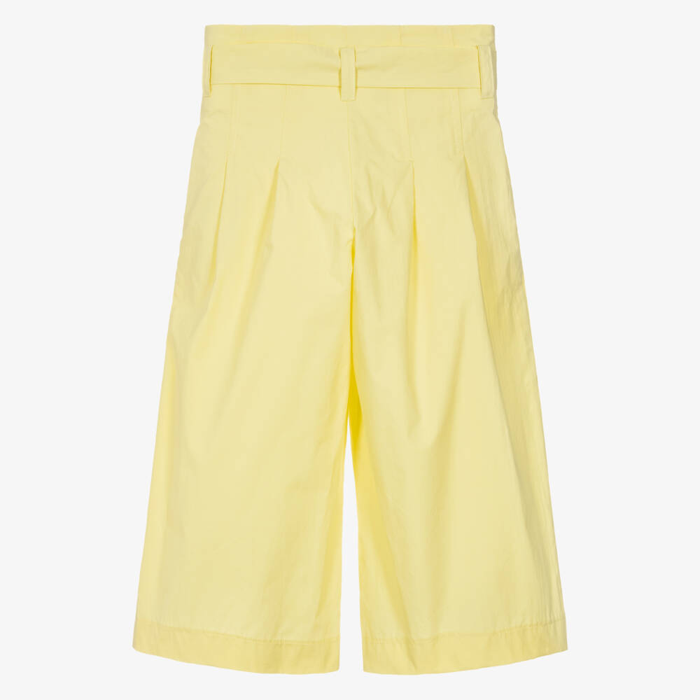 Monnalisa-Желтые хлопковые кюлоты для девочек | Childrensalon