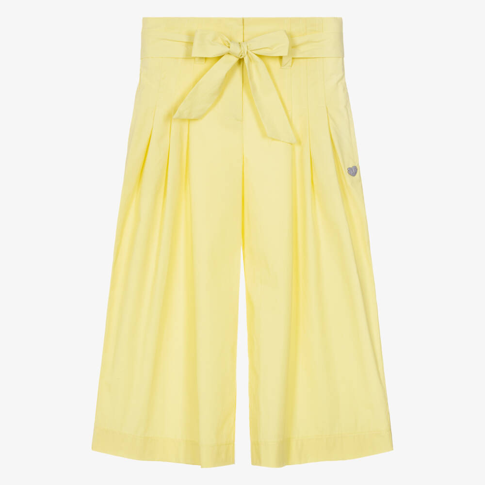 Monnalisa-Желтые хлопковые кюлоты для девочек | Childrensalon