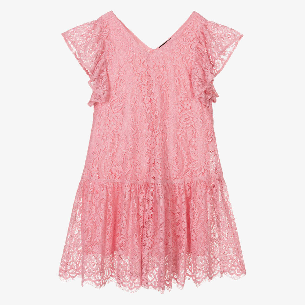 Monnalisa - Teen Girls Pink Lace Dress | Childrensalon Monnalisa - Teen Girls Pink Lace Dress | Childrensalon