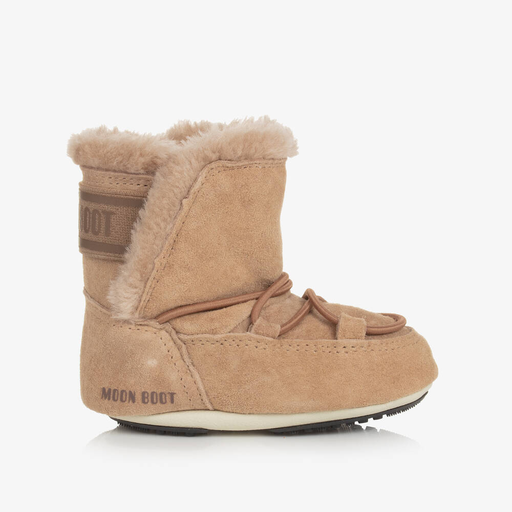 Moon Boot-Beige Suede Baby Moon Boots | Childrensalon