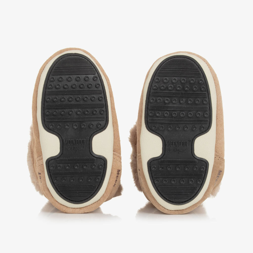 Moon Boot-Beige Suede Baby Moon Boots | Childrensalon