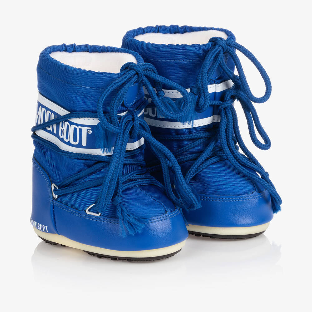 Moon Boot-Blue Mini Nylon Snow Boots | Childrensalon
