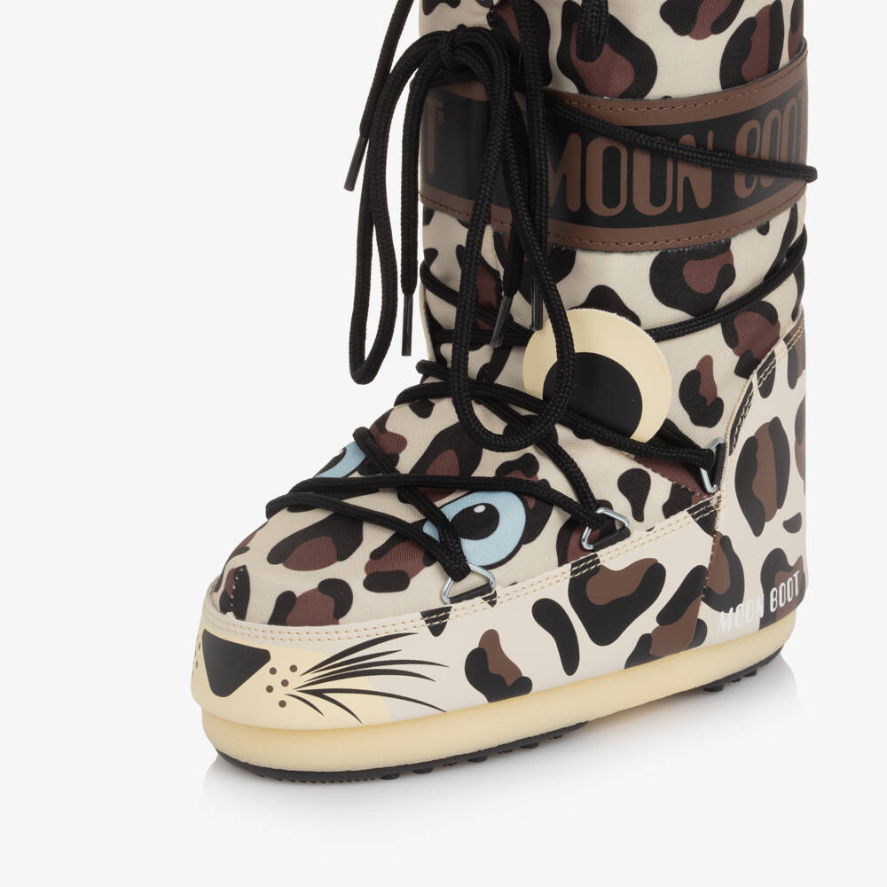 Moon Boot-Girls Brown Icon Leopard Snow Boots | Childrensalon