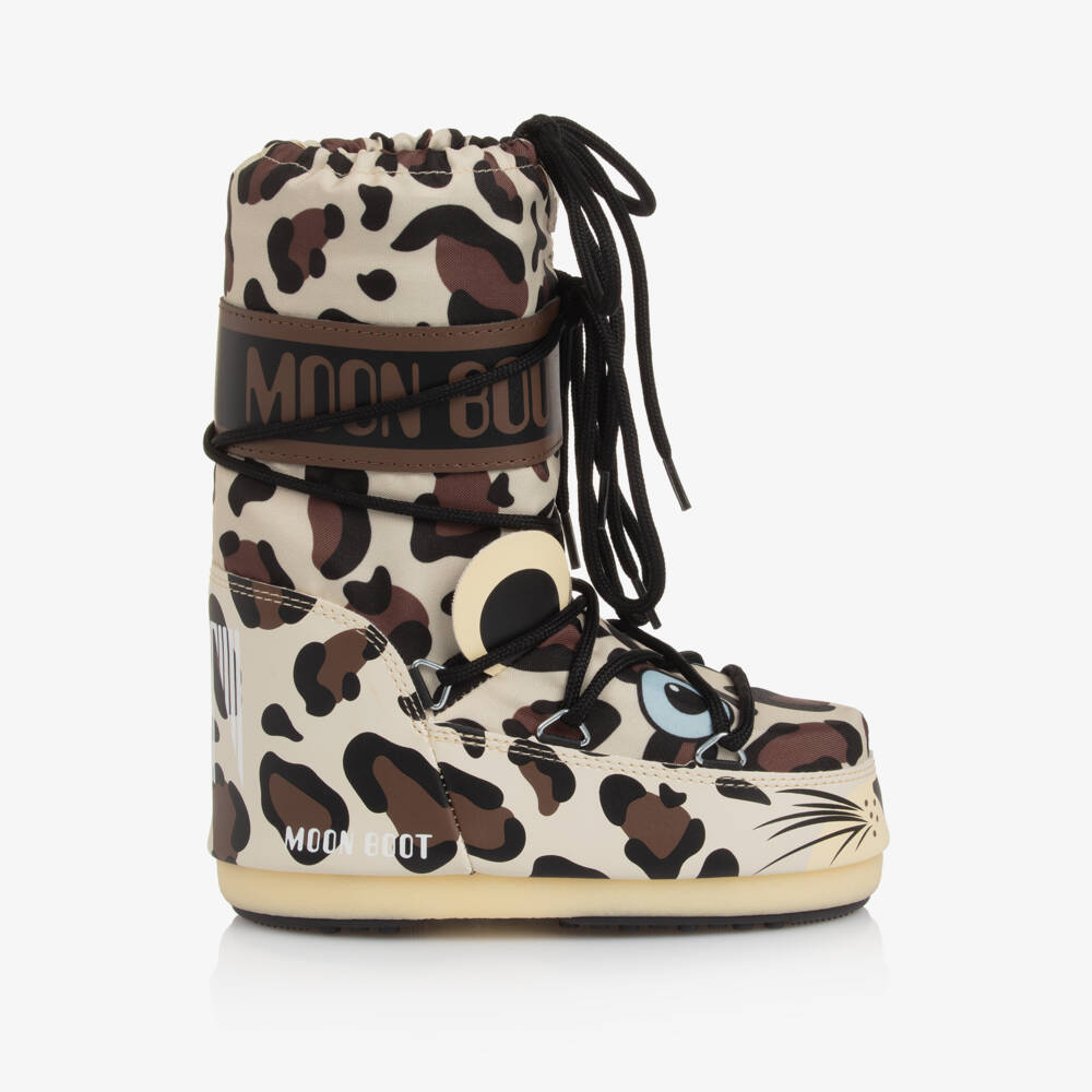 Moon Boot-Girls Brown Icon Leopard Snow Boots | Childrensalon