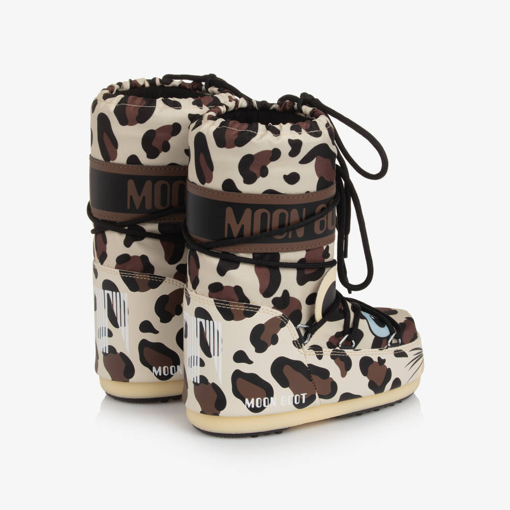 Moon Boot-Girls Brown Icon Leopard Snow Boots | Childrensalon