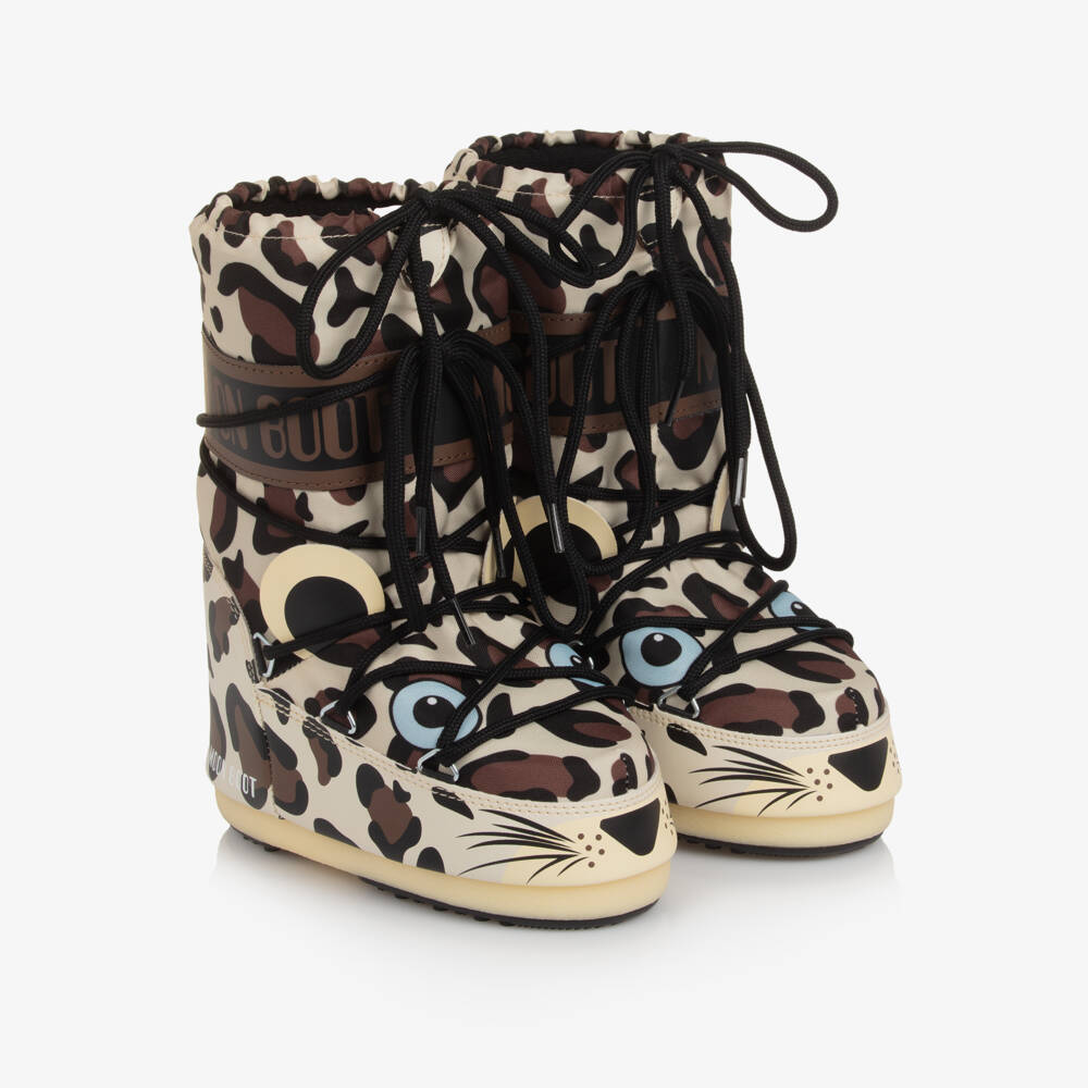Moon Boot-Girls Brown Icon Leopard Snow Boots | Childrensalon