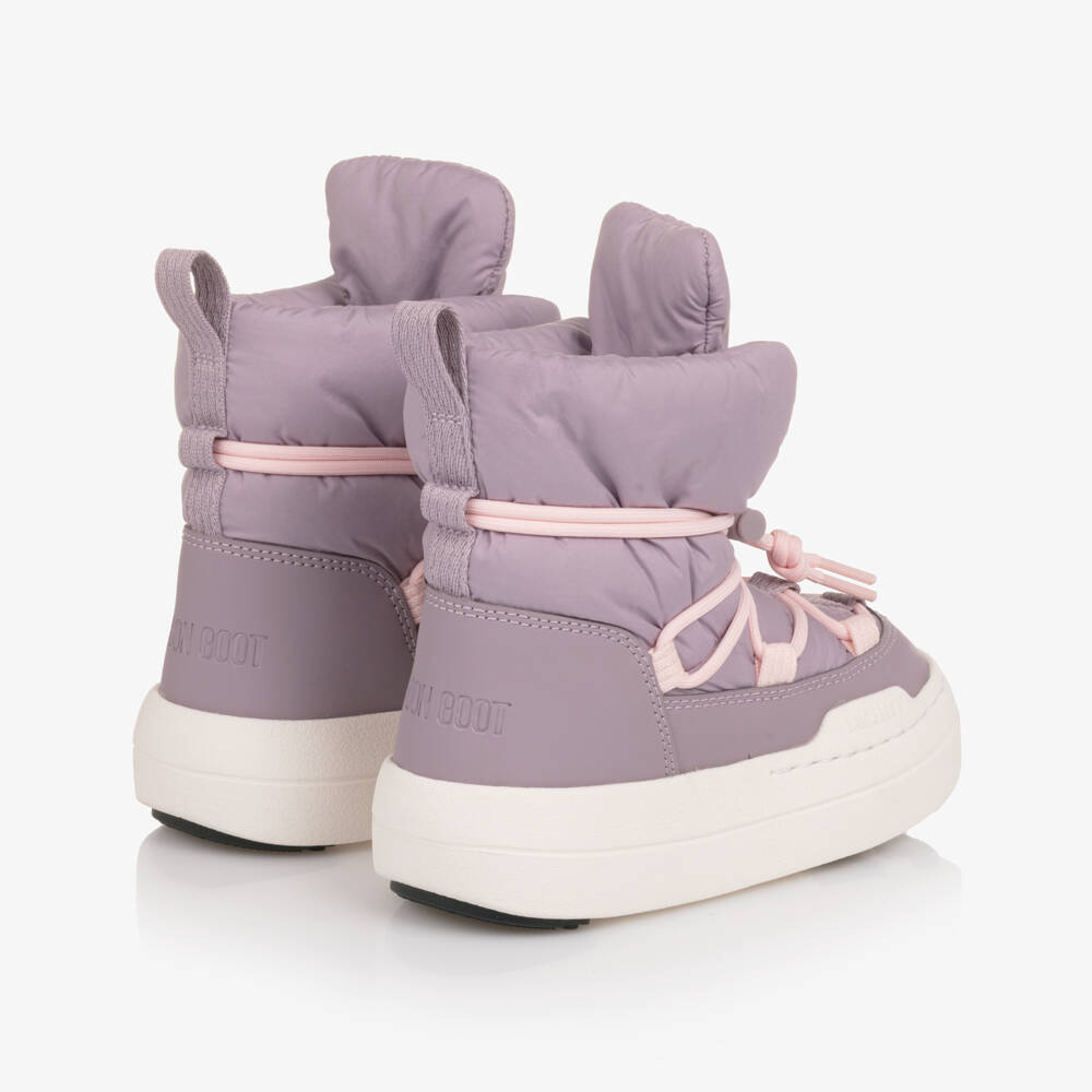 Moon Boot-Girls Lilac Padded Lace-Up Boots | Childrensalon