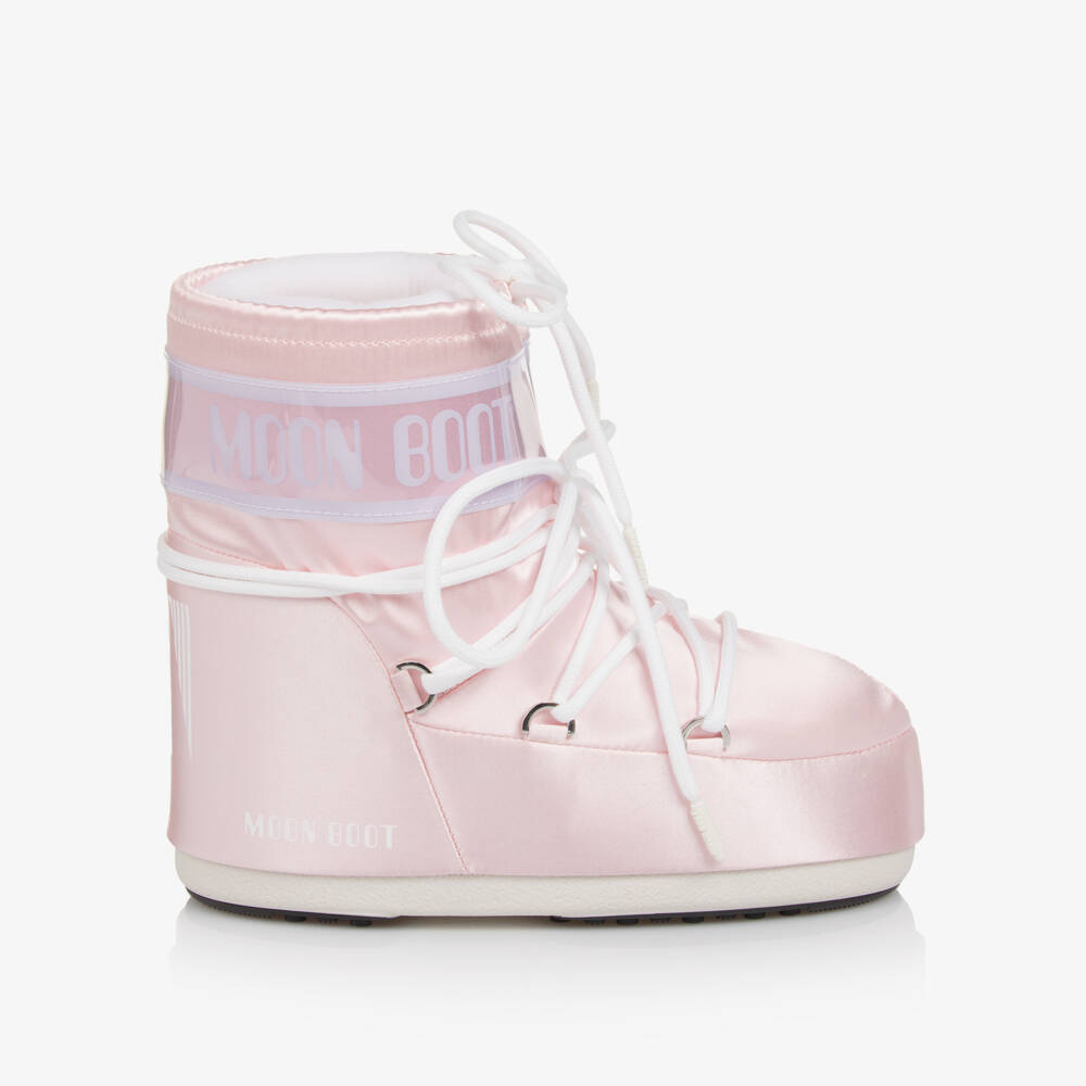 Moon Boot-Сноубуты розовые перламутровые короткие для девочек | Childrensalon