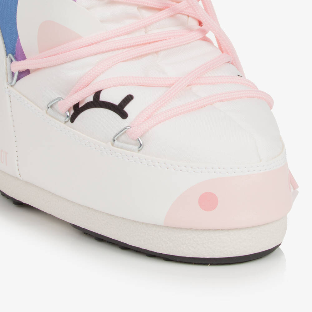 Moon Boot-Girls White Unicorn Rainbow Snow Boots | Childrensalon