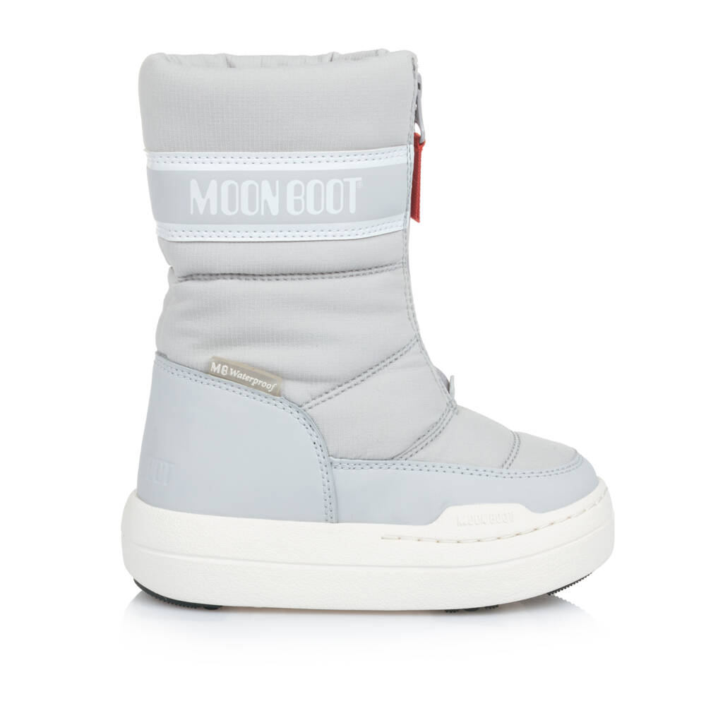 Moon Boot-Grey Park Zip High Boots | Childrensalon