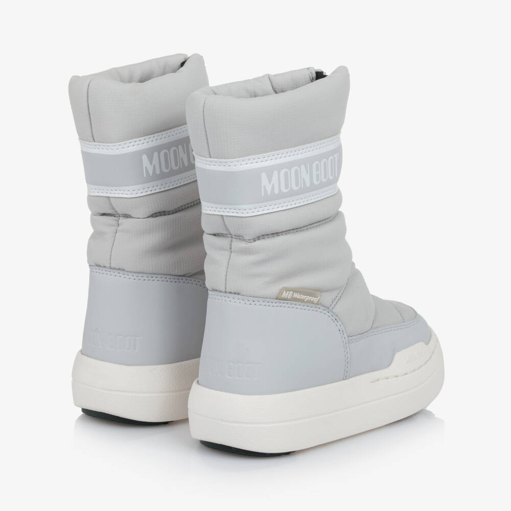 Moon Boot-Grey Park Zip High Boots | Childrensalon