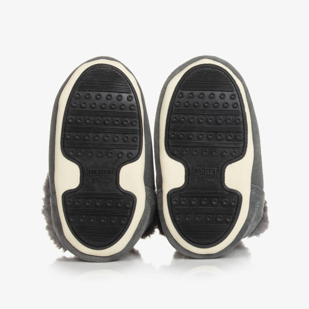 Moon Boot-Grey Suede Baby Moon Boots | Childrensalon