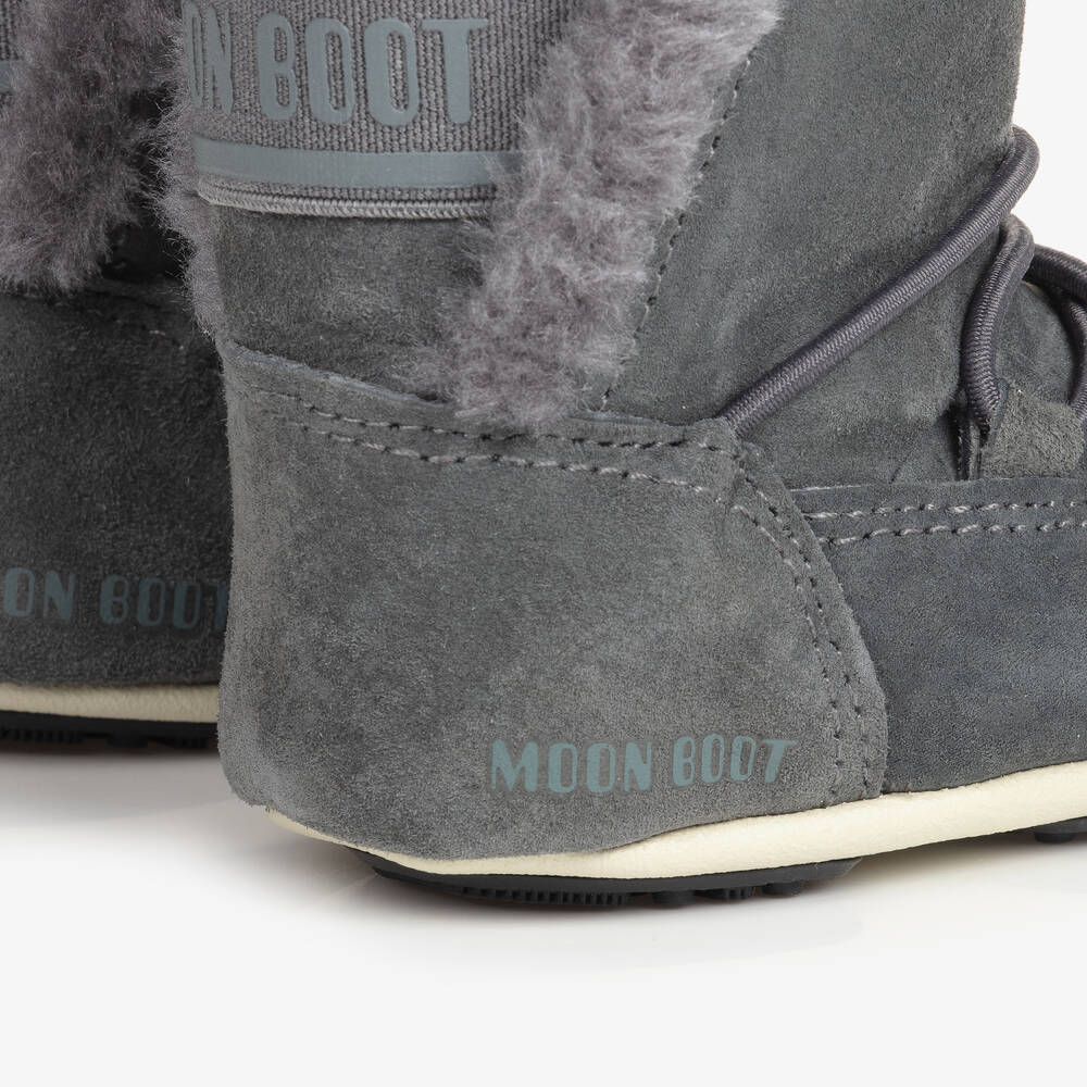 Moon Boot-Grey Suede Baby Moon Boots | Childrensalon