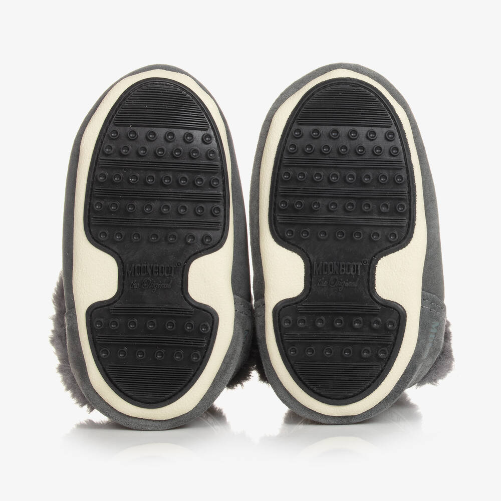 Moon Boot-Grey Suede Baby Moon Boots | Childrensalon