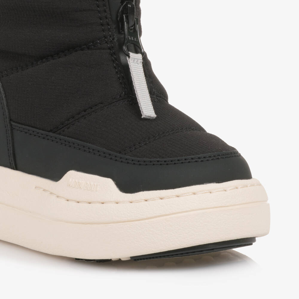Moon Boot-Junior Black Park Zip High Boots | Childrensalon