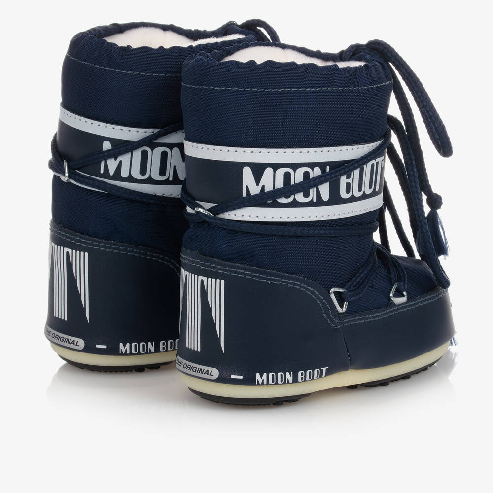 Moon Boot-Navy Blue Mini Nylon Snow Boots | Childrensalon