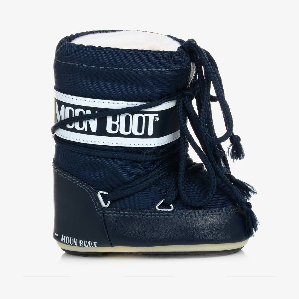 Moon Boot-Navy Blue Mini Nylon Snow Boots | Childrensalon