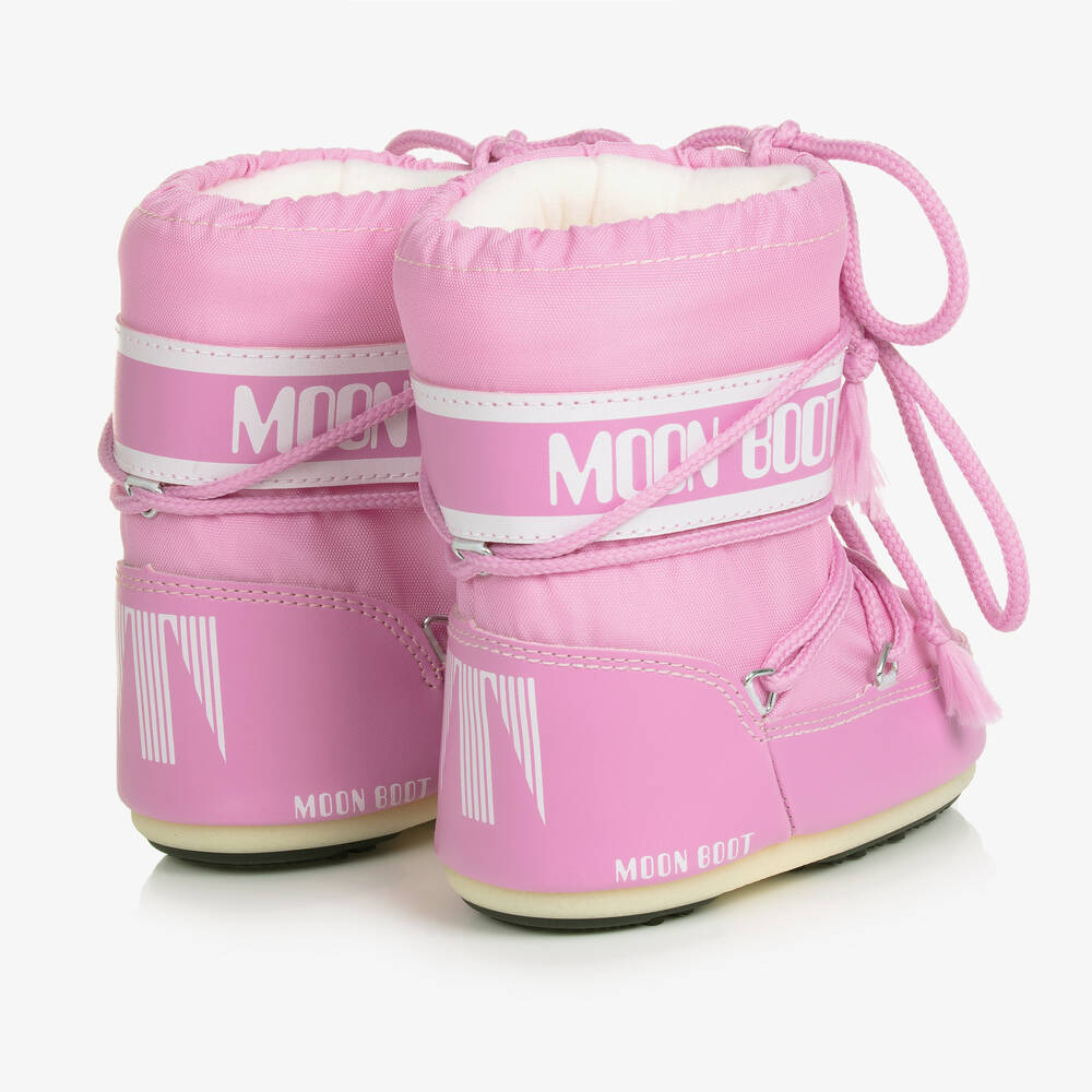 Moon Boot-Pink Mini Nylon Snow Boots | Childrensalon