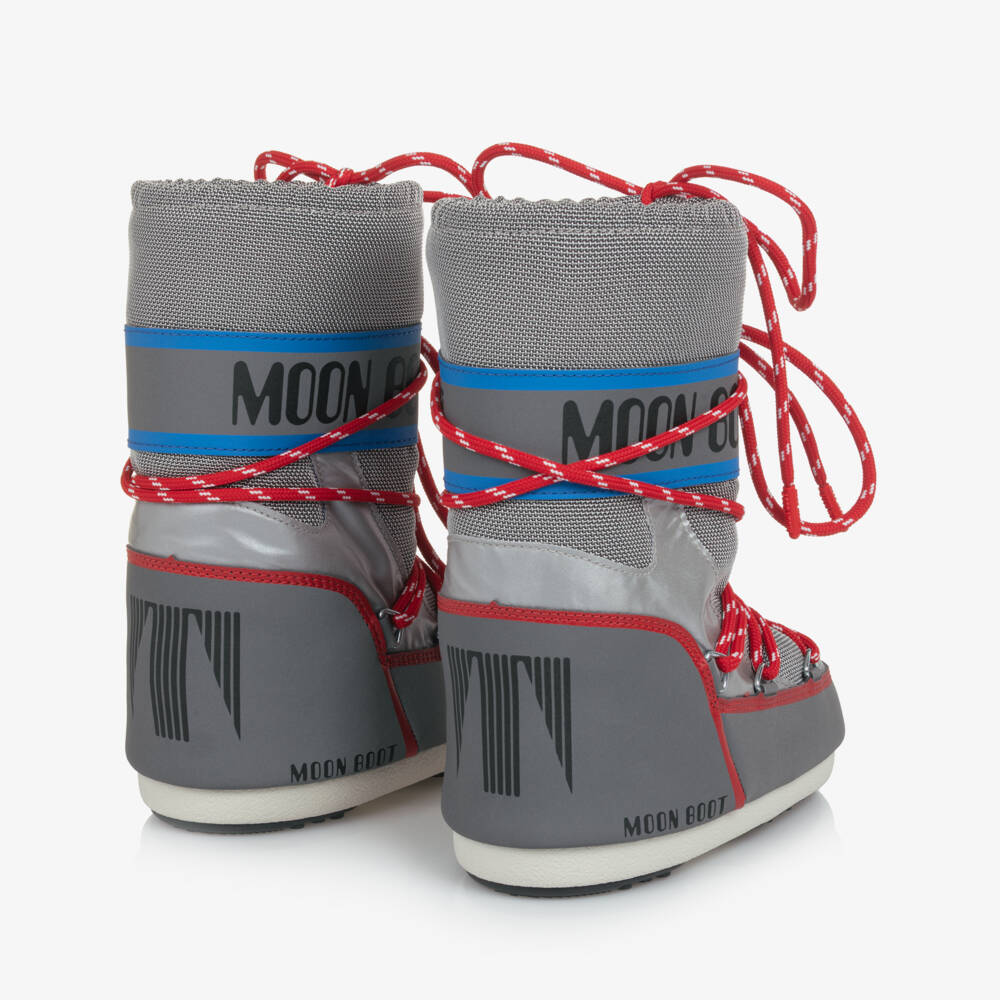 Moon Boot-Reflective Silver & Red Icon Space Snow Boots | Childrensalon