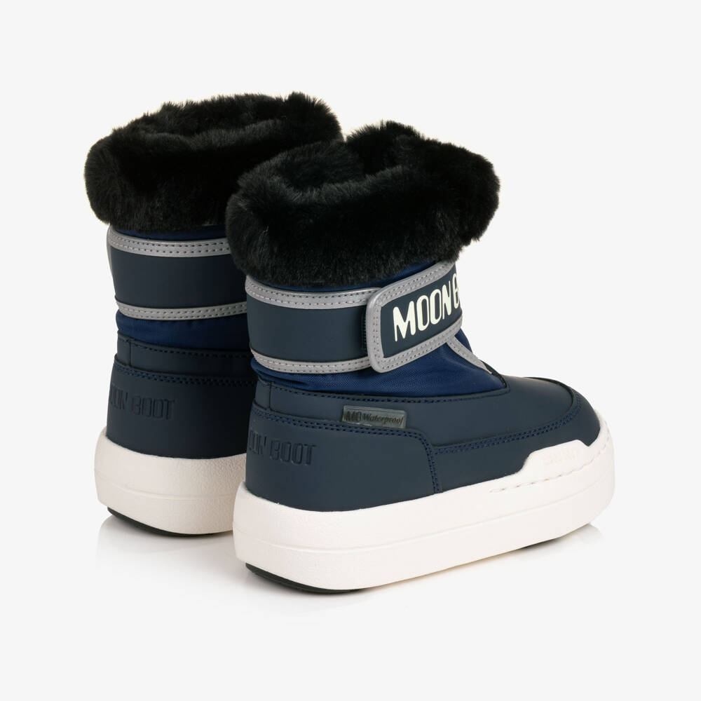 Moon Boot-Waterproof Park Strap Boots in Navy Blue | Childrensalon