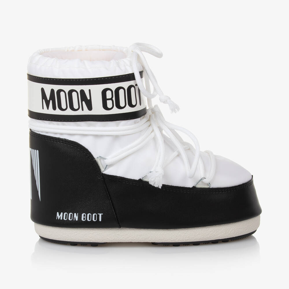 【未使用】MOON BOOT ミッドカフ Icon Nylon White Moon Boot - White Icon Low Nylon Snow Boots | Childrensalon