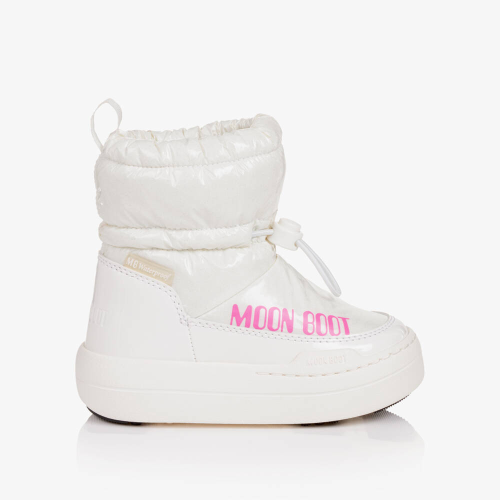 Moon Boot-White Shiny Glitter Snow Boots | Childrensalon