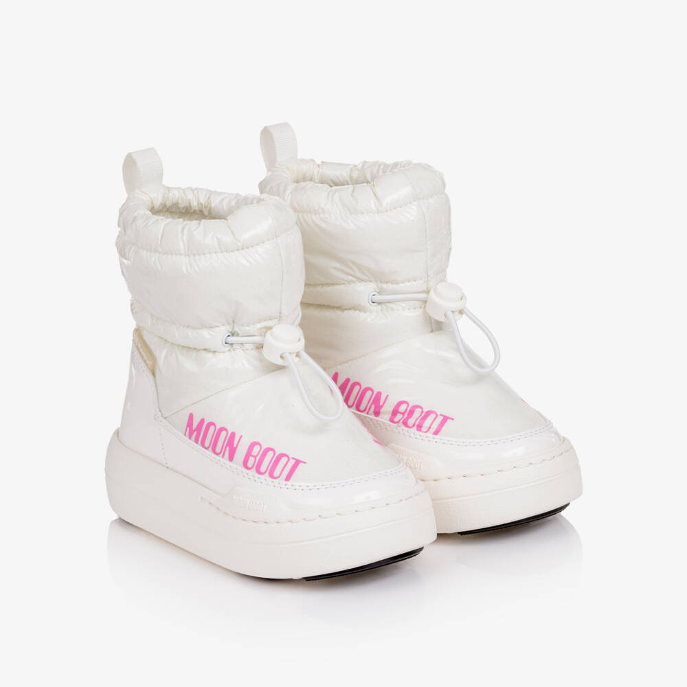 Moon Boot-White Shiny Glitter Snow Boots | Childrensalon