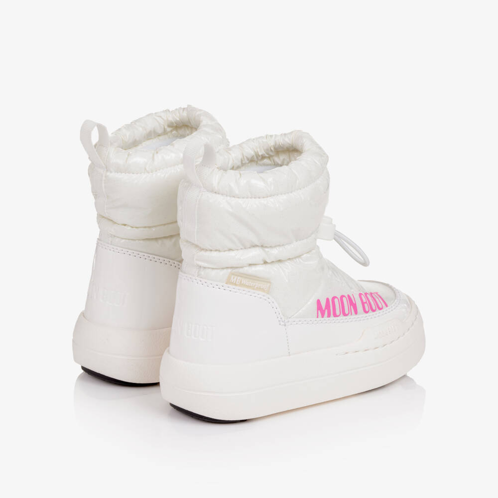 Moon Boot-White Shiny Glitter Snow Boots | Childrensalon