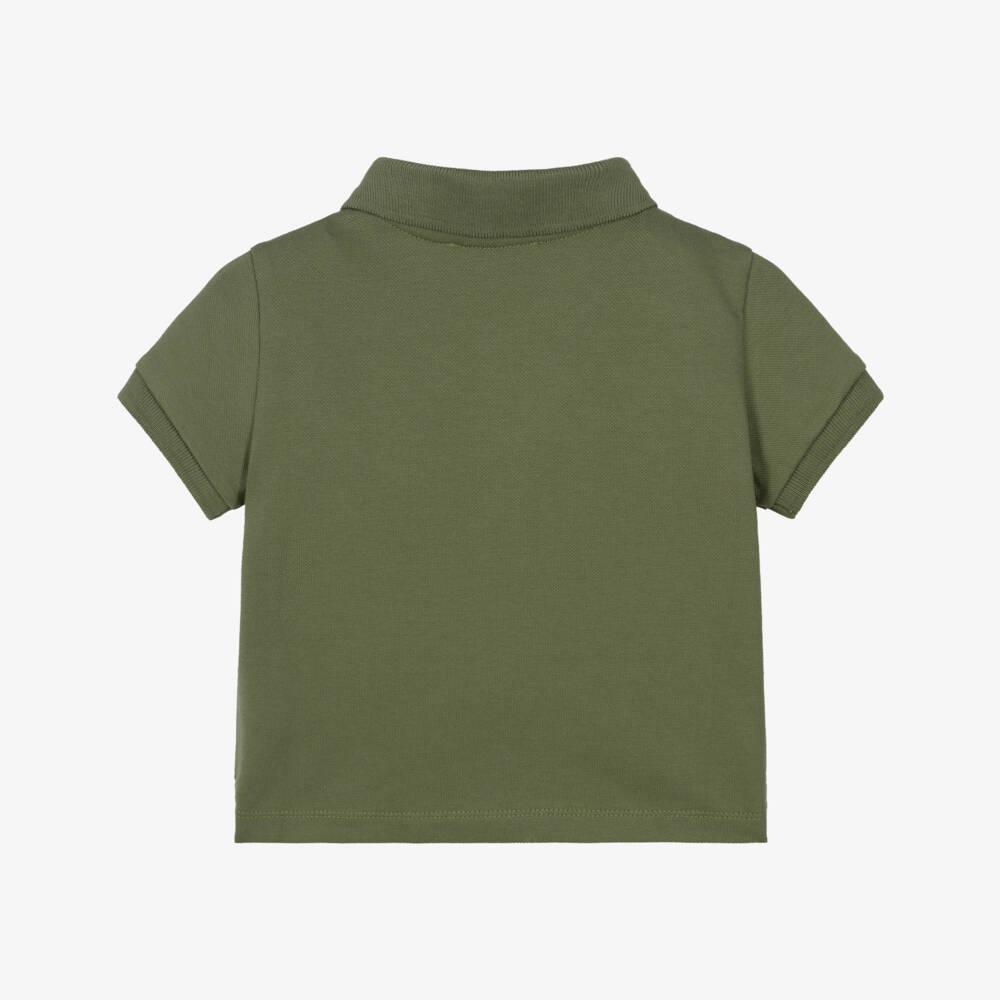 Moschino-Baby Boys Green Cotton Piqué Teddy Bear Polo Shirt | Childrensalon