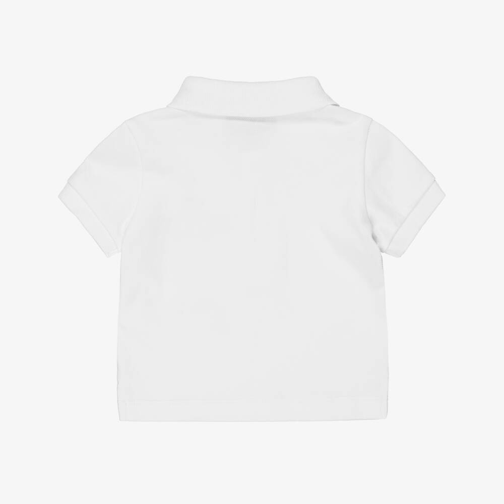 Moschino-Baby Boys White Cotton Piqué Teddy Bear Polo Shirt | Childrensalon